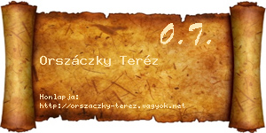 Orszáczky Teréz névjegykártya