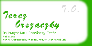 terez orszaczky business card