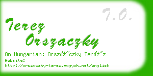 terez orszaczky business card